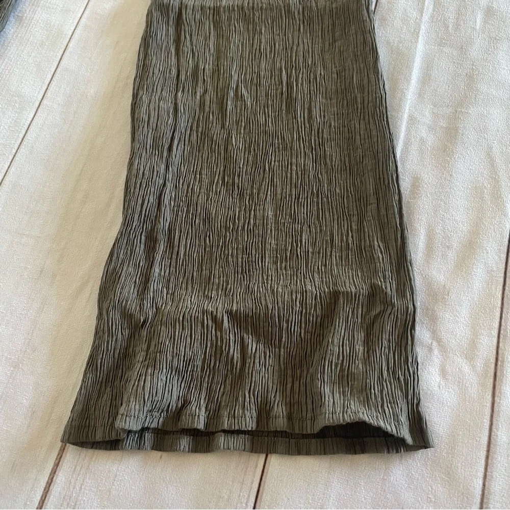 Zara Crinkle Gauze Pants Womens XS Gray High Rise Ankle Pull On Textured Pockets - Picture 6 of 15